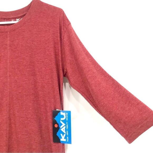 Kavu SALMA Red Rust 3/4 Sleeve Performance Athleisure Pullover T Shirt NEW - Picture 8 of 16